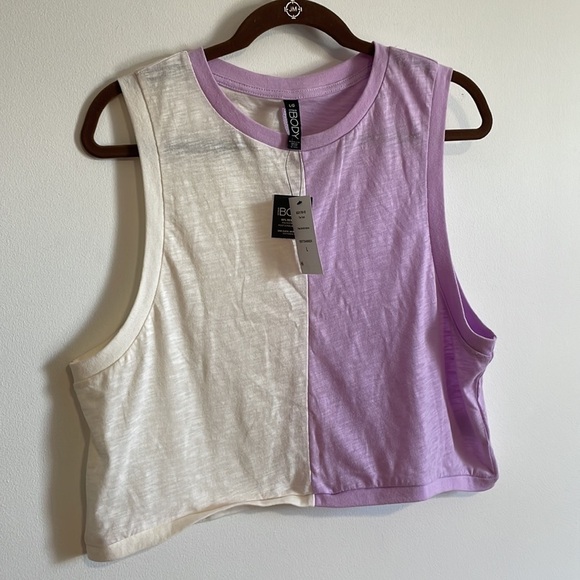 NEW Cotton On Body Tank Top Large Purple Orchid White Split Color Sleeveless - Picture 3 of 15